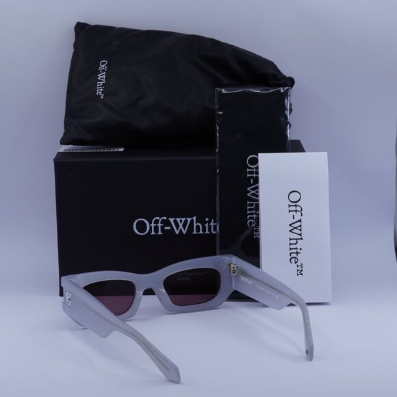 Off-White OERI147 BELLEVILLE 0928 Cat Eye Sunglasses – Grey/Burgundy